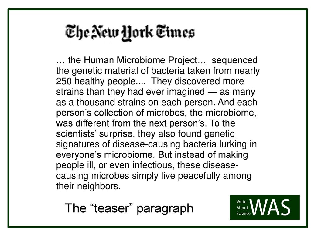 example of teaser text leading to full article