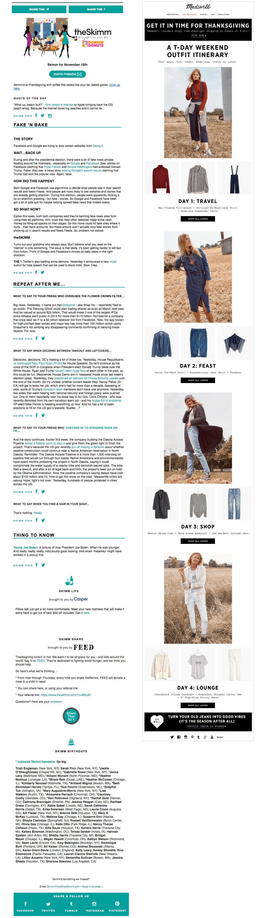 theSkimm email marketing