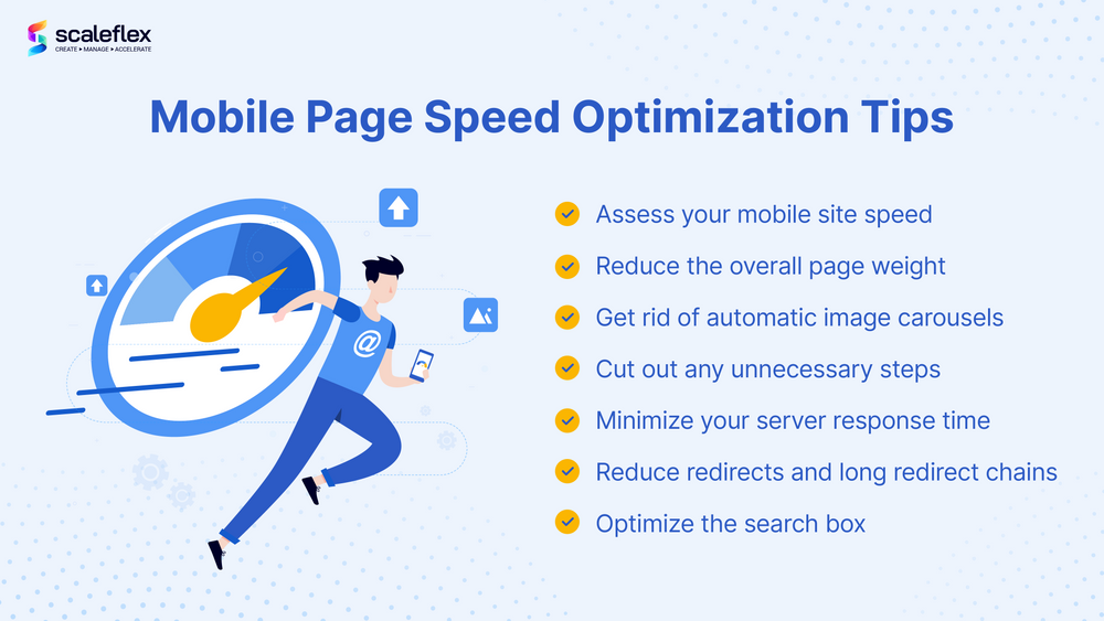 graphic giving some tips on mobile SEO optimization