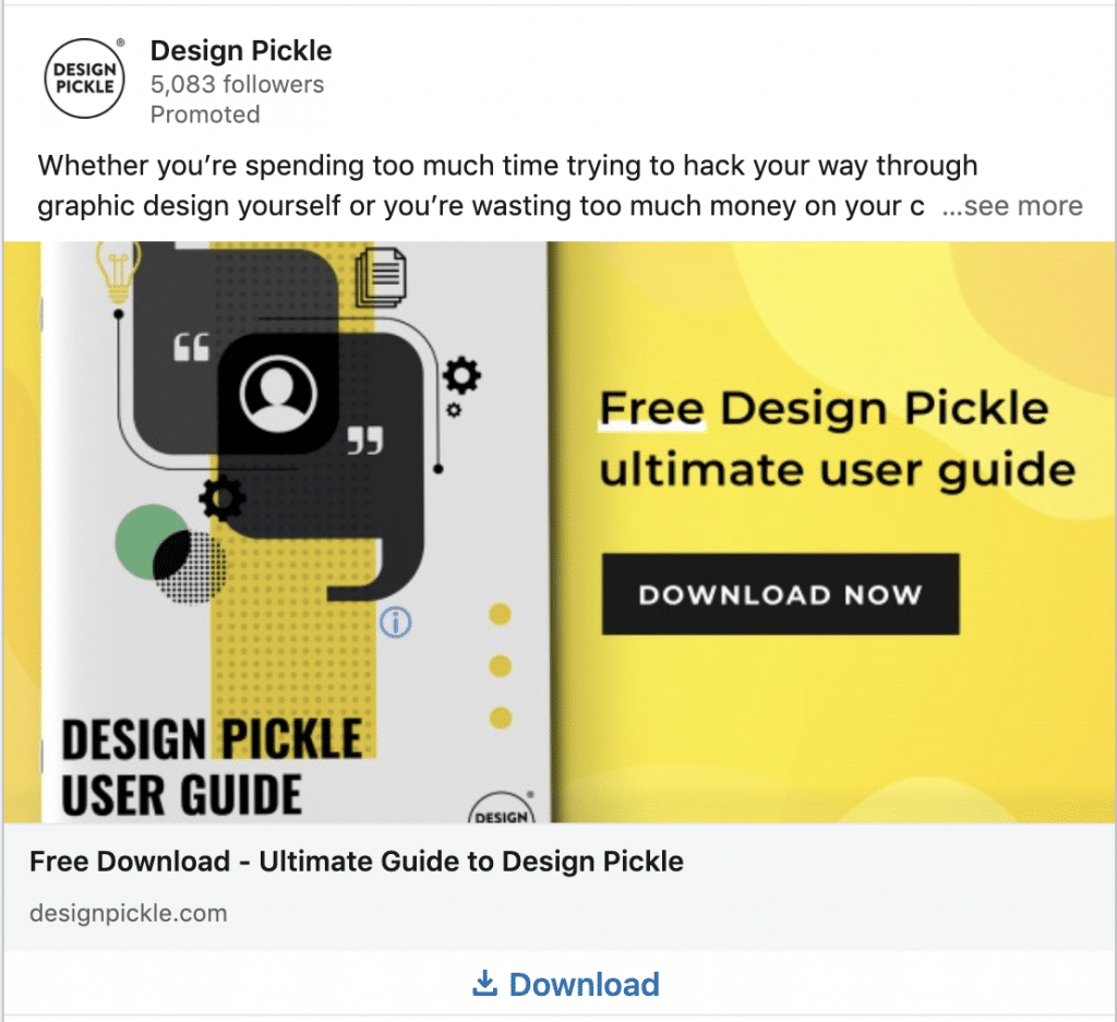 Linkedin ad example by Design Pickle