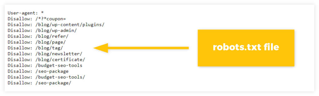 graphic shows example of robots.txt file for technical seo checklist