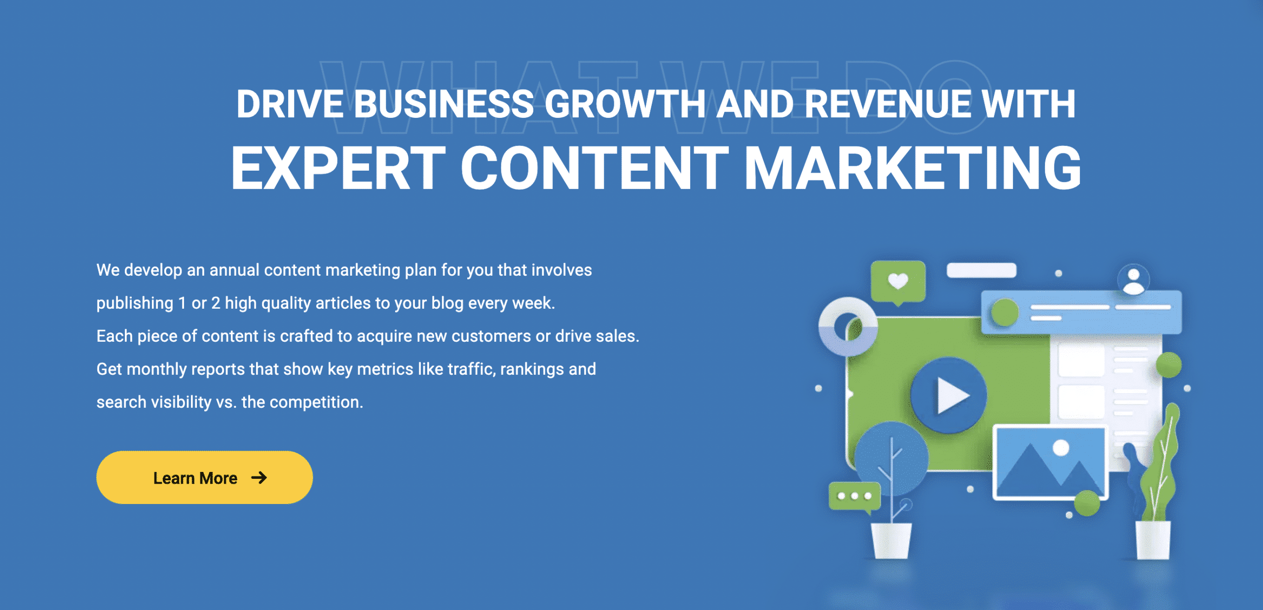 screenshot shows example of learn more cta